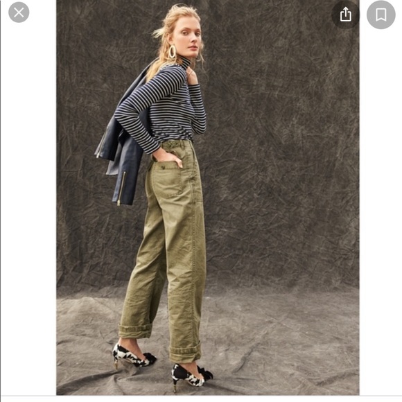 J Crew High Waist Wide Leg Foundry Pant 